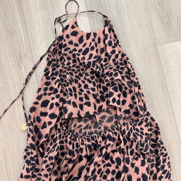 ZIMMERMANN sundown leopard animal print halter maxi dress sz 1 small black brown - Picture 9 of 11